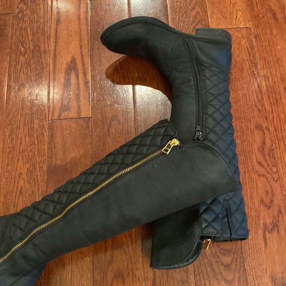 SOLD OUT Steve Madden | Northside Moto Black Leather Mid Calf Heel Boot 6 - Picture 6 of 8